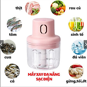 Máy Xay Thịt Cầm Tay Mini Sạc Điện 250ml – Máy Xay Tỏi Ớt, Củ Quả Đa Năng, Có Cổng Sạc Usb 