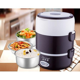 Hộp đựng cơm văn phòng cam dien , Cặp lồng hâm nóng cơm inox cắm điện 3 tầng - GDHN Loại Tốt