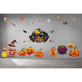 Decal trang trí Halloween 2020 combo bi ngô vui đùa