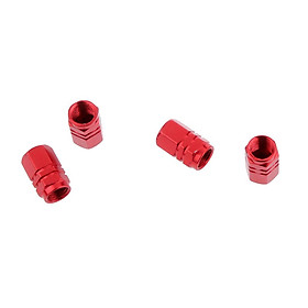 4pcs Wheel Tire Air Valve Stem Caps Car Truck Bike Screw Dust Cover Wheels Rims Accessories - Red