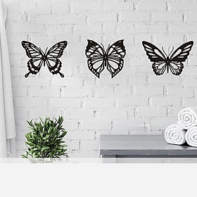 Set of 3 Metal Butterfly Wall Art for Living Room Requires No Assembly