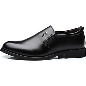 Pointed breathable wear-resistant slip-on wedding shoes men's dress office banquet business leather shoes
