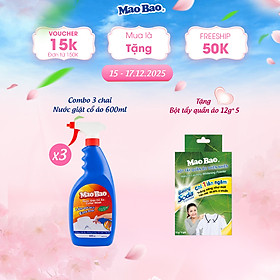 Combo 03 Chai Nước Giặt Cổ Áo Mao Bao 600ml