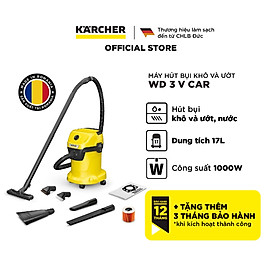 Máy hút bụi đa năng khô và ướt WD 3 V Car dành cho Karcher - Công suất 1000W - Dùng cho gia đình và ô tô - Hàng Chính Hãng