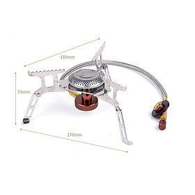 Combo bếp ga mini dã ngoại kèm Bật lửa dài và đầu chuyển đổi nối vào bình ga mini Gelife1015