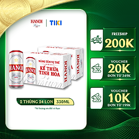 Combo 2 Thùng Bia Hanoi Premium - Thùng 24 lon 330ml