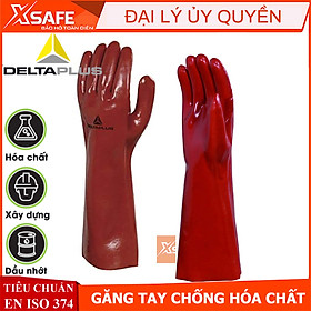 Găng tay chống hóa chất Deltaplus Basf PVCC400 chiều dài 40cm, găng tay bảo hộ cao su chống hóa chất, dầu nhớt, chất tẩy