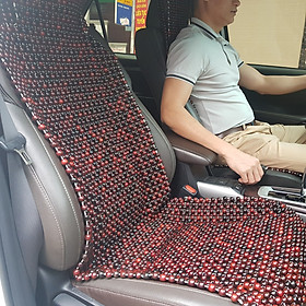 Đệm lót ghế ô tô hạt gỗ Cẩm Lai 100% tự nhiên tựa lưng massage trên ô tô - Dạng Cài Mũ - Kích thước: 1,35X0,46m - Trọng lượng: 3,6Kg
