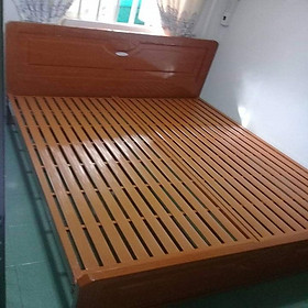 Mua Giường sắt hộp  giả gỗ màu gỗ vàng tự nhiên cao  cấp 1m6 x2m