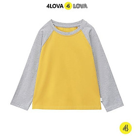 Áo thun dài tay 4LOVA cổ tròn trơn unisex cho bé trai, bé gái chất cotton cao cấp hàng chính hãng