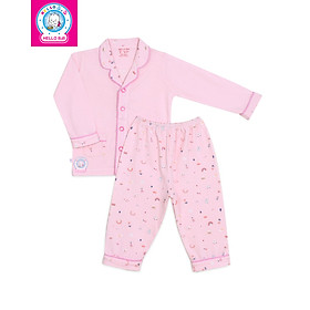 Bộ Pyjamas bông bé gái BA0262 - HELLO BnB hình in ngẫu nhiên