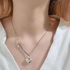 Vòng cổ chuỗi xích trái tim mix ngôi sao may mắn