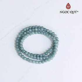 Vòng chuỗi 3 line lam ngọc 5mm mệnh thủy, mộc - Ngoc Quý Gemstones