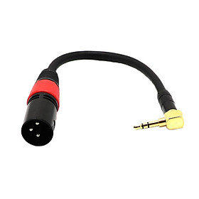 3 Pin XLR Male to Right Angle 3.5mm Stereo Jack Mic Audio Cable 20cm