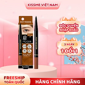 Bút Chì Sáp Kẻ Lông Mày Chống Trôi Lõi Siêu Mịn Màu Nâu Sáng Kissme Heavy Rotation Eyebrow Pencil 0,09 G