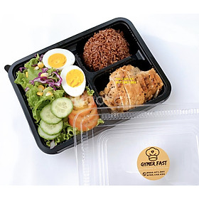 Mua 50 Hộp đựng cơm 3 ngăn HT88 – Hộp nhựa 3 ngăn đế đen HT88