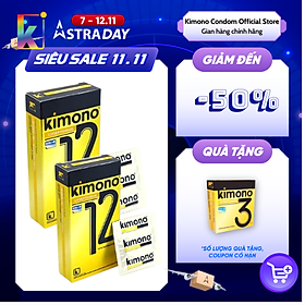 Combo 2 Hộp Bao Cao Su Kimono Gold 0.02mm – Siêu Mỏng, Trơn Mượt Như Không – 12 Bao/Hộp