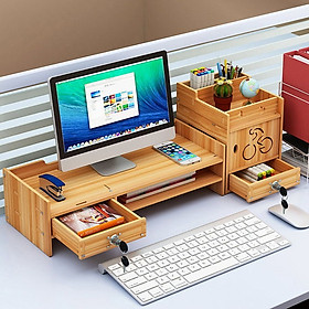 Mua Kệ gỗ để màn hình máy tính có ngăn kéo 2 bên