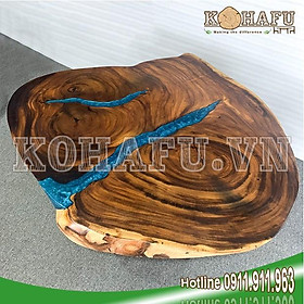 Bàn sofa/ Bàn gỗ me tây nguyên khối/ Bàn sofa epoxy  KE20029