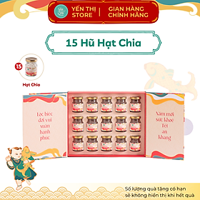 (Tặng muỗng gỗ đơn 450k)Yến Thị-Gói quà 15 hũ xuân 2026-750mg yến, hũ 70ml