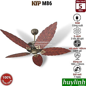 Mua Quạt trần cánh gỗ hình lá Kim Thuận Phong KTP M86 - 5 cánh - Hàng chính hãng