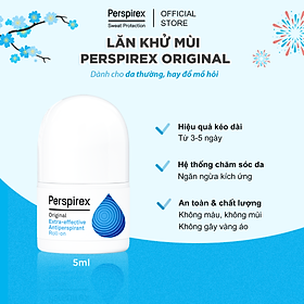 Lăn Khử Mùi Perspirex Original 5ml: Dành cho da thường, hay đổ mồ hôi