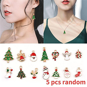 Bộ 5 Phụ Kiện Trang Trí Giáng Sinh Bằng Hợp Kim Thời Trang