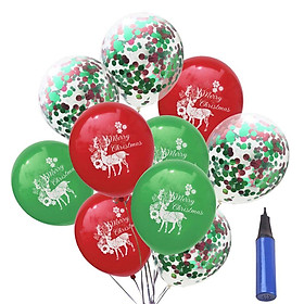 10 pieces confetti elk latex balloon set Christmas party decor 12in white
