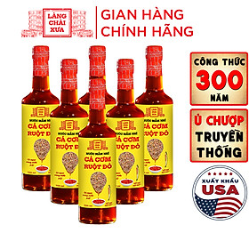 Thùng 6 chai Nước mắm nhỉ cá cơm ruột đỏ Làng Chài Xưa 500ml cá cơm vàng ngon vùng nước trồi 300 năm truyền thống chai thủy tinh