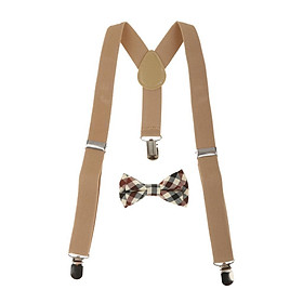 NEW - Suspender Clip-on Braces and Bow Tie Set for Baby Toddler Kid Boy
