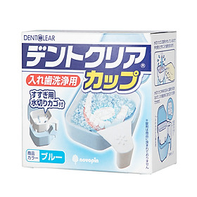 Cốc vệ sinh răng giả Novopin hộp đựng và vệ sinh răng Nhật Bản