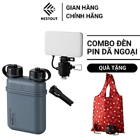 COMBO Pin Dự Phòng 15000 mAh Và Đèn LED Dã Ngoại 12W NESTOUT - Hàng Chính Hãng - ELECOM OFFICIAL SHOP