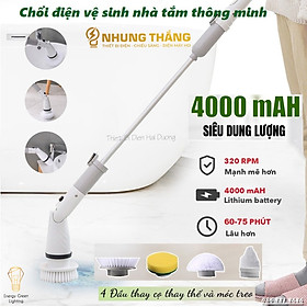 Mua Máy Cọ Chà Sàn Vệ Sinh Tự Động MA-8825 - Pin 4000mah -  Bàn Chải Làm Sạch Vệ Sinh  Nhà Tắm Không Dây Với 4 Đầu Thay Thế - Có Video