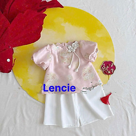 Bộ áo gấm cho bé gái bà ba năm mới giáng sinh từ 12-48kg hàng thiết kế