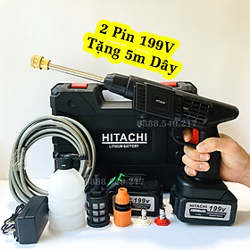 Mua Bộ Máy Xịt Rửa Xe 2 Pin 199V Siêu Khỏe Đa Năng Tiện Lợi - Hàng Lõi Đồng Hàng Mới 2023 Chuyên Dụng