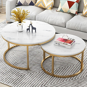 Mua Bàn sofa lồng mặt đá vân mây chân inox mạ màu vàng