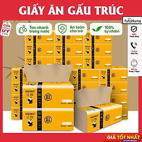 Thùng Giấy Ăn 30 Gói Giấy Rút Gấu Trúc Cao Cấp Sipiao Mềm Mịn Dẻo Dai Tiện Lợi Thấm Hút Tốt