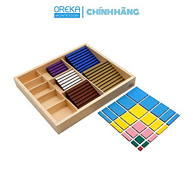 Đồ chơi trẻ em Oreka Montessori Hộp các tấm màu xây Hệ cơ số 10 - 0541010