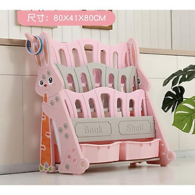 Mua Giá sách HÀNG DÀY bằng nhựa trẻ em kèm 2 hộp đựng đồ  giá sách nhựa HDPE an toàn