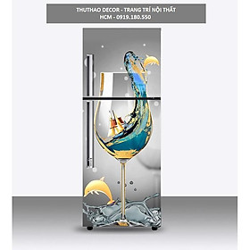 Miếng dán tủ lạnh THUYỀN VƯỢT SÓNG - Trang trí tủ lạnh - Trang trí nhà cửa - Trang trí bếp