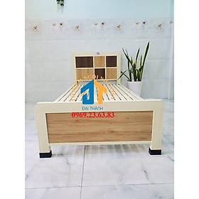 Mua Giường sắt kiểu gỗ kích thước ngang 1M2 dài 2M – dễ dàng tháo ráp
