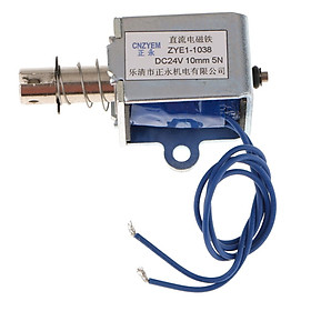 ZYE1-1038 DC24V 10 Mm 5N Kéo Đẩy Loại Chuyển Động Thẳng Đế Nam Châm Điện
