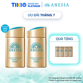 Bộ đôi Kem chống nắng dạng sữa dưỡng da kiềm dầu bảo vệ hoàn hảo (Anessa Gold Milk 60ml x2)