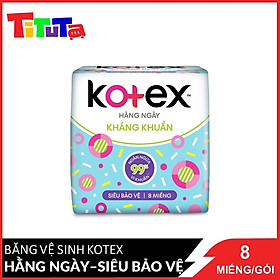 Băng Vệ Sinh Kháng Khuẩn Hàng Ngày Kotex Siêu Bảo Vệ 8 miếng