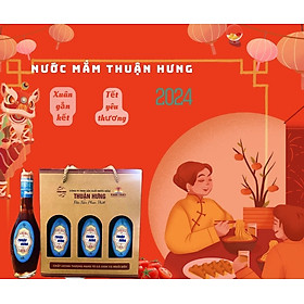 NƯỚC MẮM PHAN THIẾT CHAI THỦY TINH - THUẬN HƯNG 35 ĐẠM 1 HỘP 3 CHAI 180ML