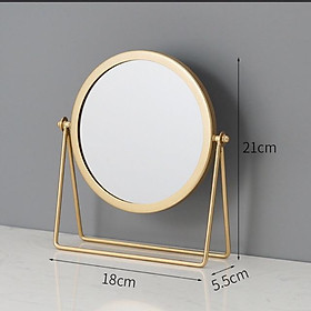 Mua Gương trang điểm mạ vàng kim loại để bàn cao cấp HC157