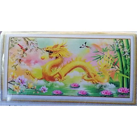 Mua Tranh đính đá con rồng vàng (100X53cm) chưa đính - YN5447