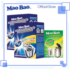 Combo 02 hộp Vệ sinh lồng máy giặt Ag+ Mao Bao 306g