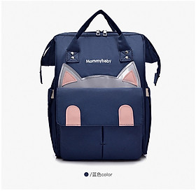 Balo bỉm sữa đa năng có ngăn giữ nhiệt danh cho mẹ và bé, họa tiết mèo đáng yêu