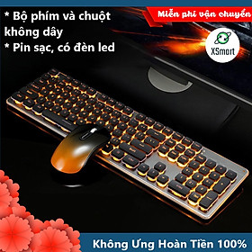 Mua Bộ Bàn Phím Và Chuột Không Dây XSmart GLK350 PRO Có Đèn Led Siêu Đẹp  Sử Dụng Pin Sạc Siêu Trâu  Thiết Kế Mới - Hàng Chính hãng